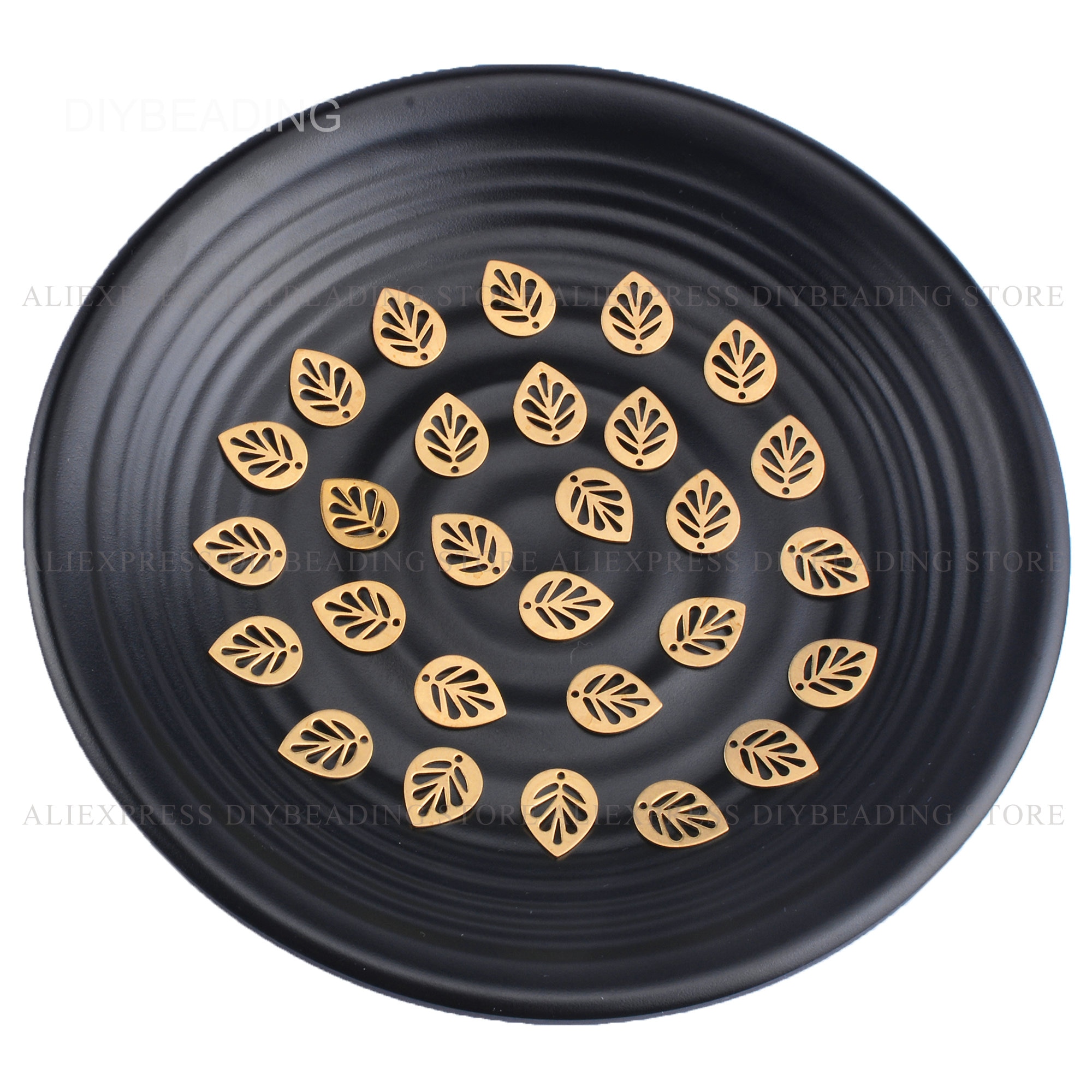 20-1000 Pcs Brass Leaf Charms Connector Pendant for ..